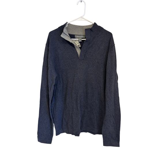 Grayson & Dunn Quarter Zip Pullover Sweater Blue Gray NWT Size Large - Picture 1 of 5